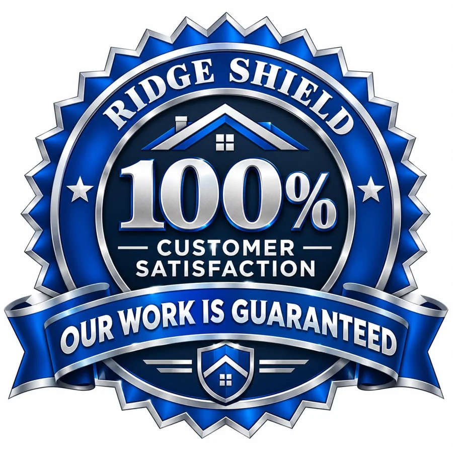 Ridge Shield customer satisfaction and work guarantee badge